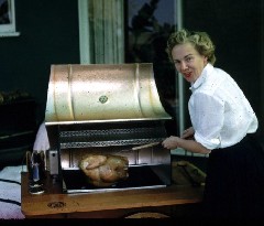 S0049 Evelyn Bale cooking turkey in Los Angeles CA